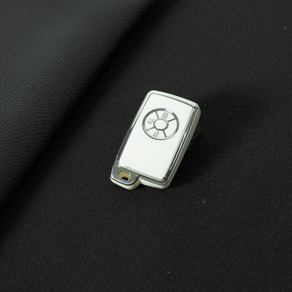 TOO1T1 White-Silver Plating TPU Car Key Case Cover for Toyota Reizhi RAV4 Overlord Previa Latest Designs Car Supplies