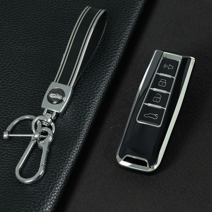 WYA1T1 Black-Silver Plating TPU Car Key Case Cover Shell for WEY VV5 VV6 VV7 P8 Latte Mocha DHT-PHEV Blue Mountain