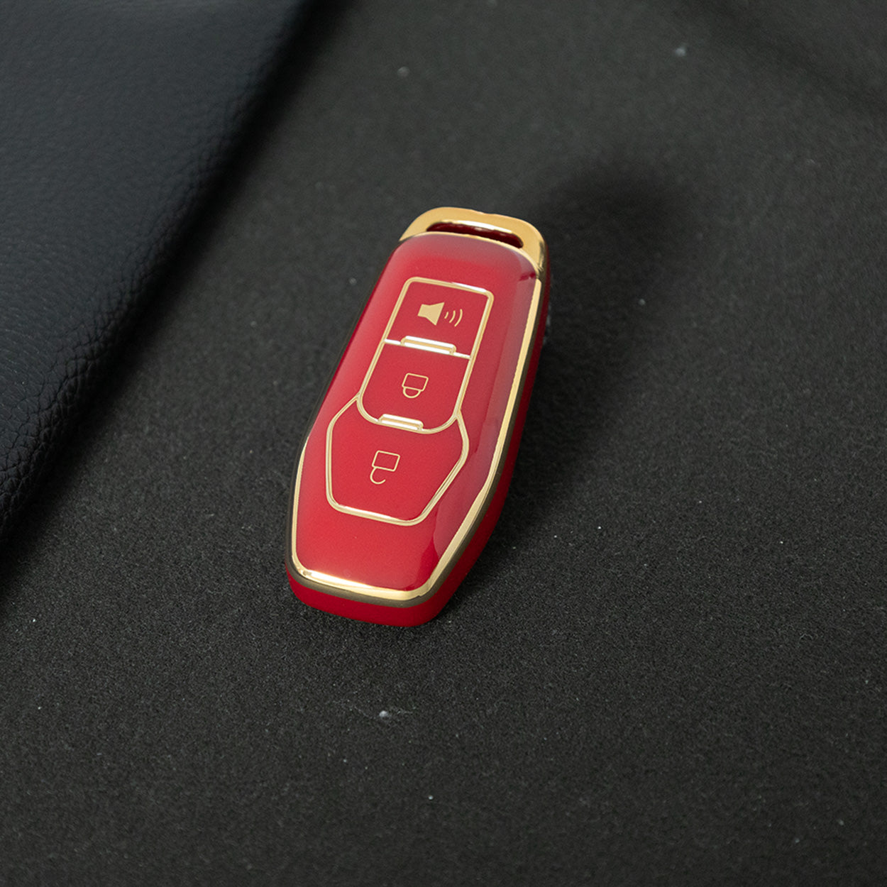 FOU1T1 Red-Gold Plating TPU Car Key Cover Case for Ford Focus 3 ST Mondeo 5 MK5 Mustang F-150 Explorer Edge Fiesta Kuga MK3