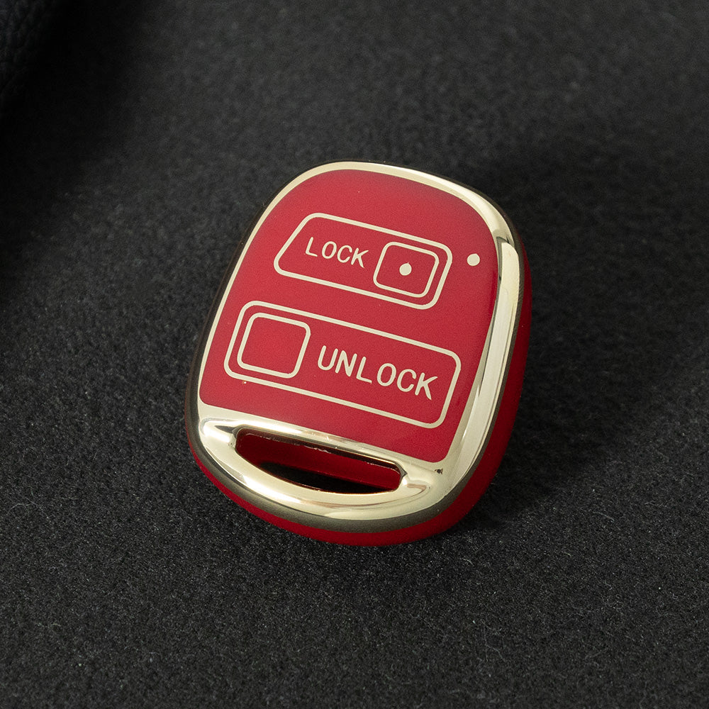 TON2T1 Red-Gold Plating TPU Car Key Case Cover for TOYOTA CAMRY RAV4 Corolla PRADO YARIS Tarago for LEXUS