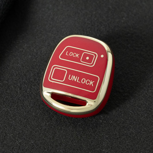 TON2T1 Red-Gold Plating TPU Car Key Case Cover for TOYOTA CAMRY RAV4 Corolla PRADO YARIS Tarago for LEXUS