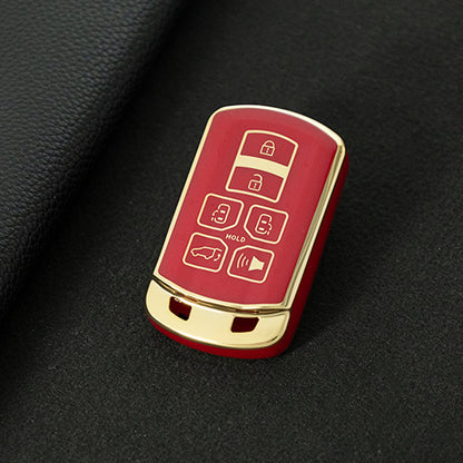 TOL1T1 Red-Gold Plating TPU Car Key Cover Case for Toyota Avalon camry COROLLA RAV4 Grand Highlander