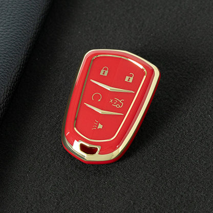 CAA2T1 Red-Gold Plating Car Key Cover Suitable for Cadillac Keycase Xt5 Xt4 Xt6 Ct5 Ct6 Ct4 Xts Shell Atsl Car Key Bag keychain