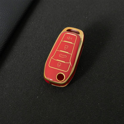 FOA7T1 Red-Gold Plating Car Key Cover for Ford Fusion Fiesta Escort Mondeo Everest Ranger