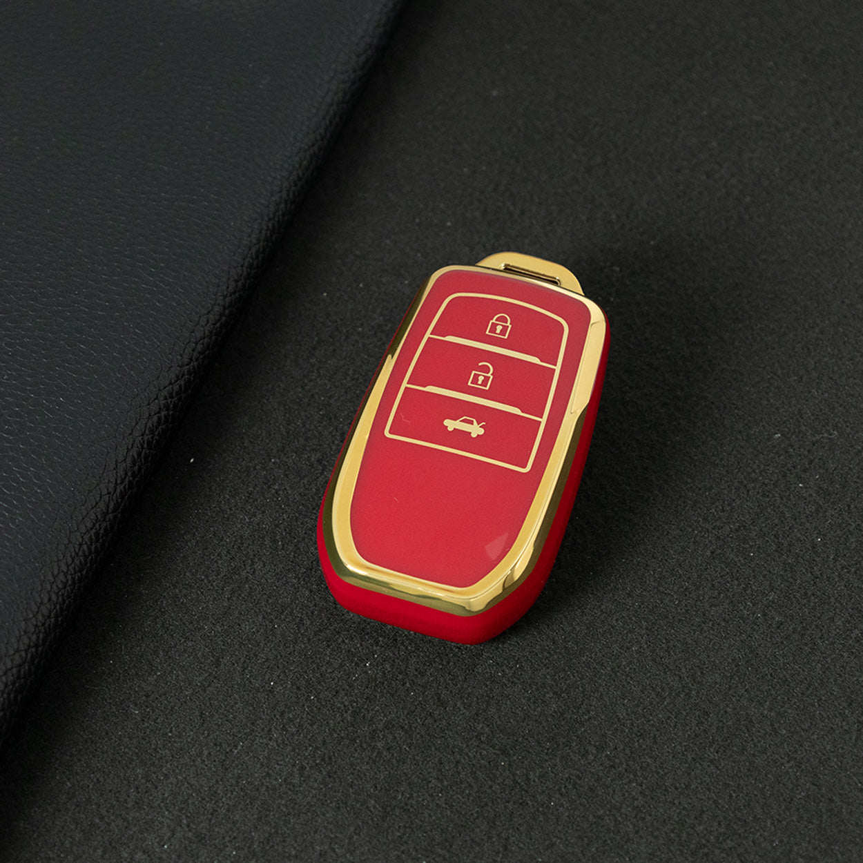 TOC1T1 Red-Gold Plating Car Key Cover For TPU Soft Car Key Fob Cover Smart Key Shell Case Protector Suitable for Toyota Corolla Camry Levin RAV4 Reiz