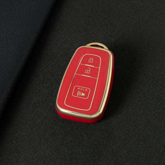 TOB3T1 Red-Gold Plating Key case for Toyota Key Shells Noah 80/Voxy 80/Harrier 60/Esquaire/New Sienta Car Key Case TPU Protect Cover Carkey Shells
