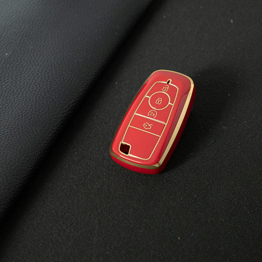 FOB3T1 Red-Gold Plating Suitable for Mondeo Keycases, Ruiji Car Keychains, High-end Taurus Ruijie Fox Car Key Remote Control keychain
