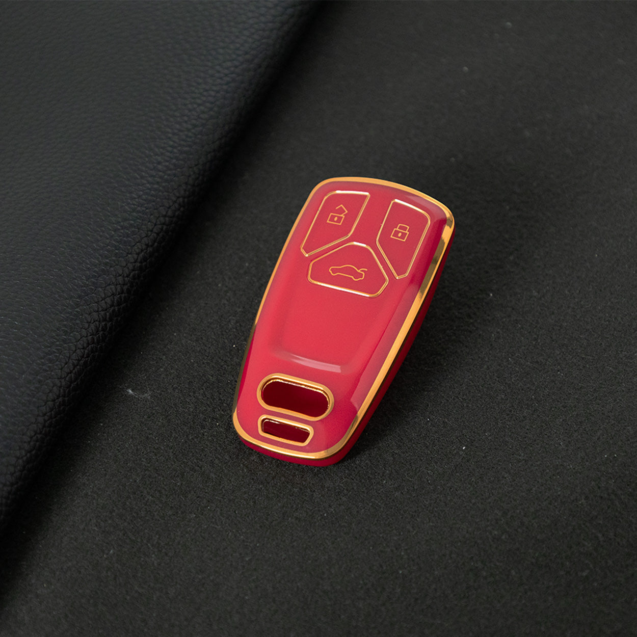 AUA1T1 Red-Gold Plating Car Key Cover For Audi A6 A5 Q7 S4 S5 A4 B9 Q7 A4L 4M 8W Q5 TT TTS RS 8S Coupe 2016 2017 2018 Accessories Fashion TPU Car Key Case Cover