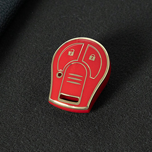 NIE2T1 Red-Gold Plating TPU Car Key Cover for Nissan Sylphy MARCH TIIDA X-TRAIL Qashqai KICKS SUNNY