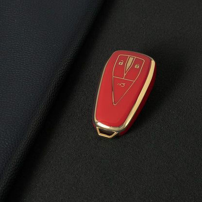 CHC1T1 Red-Gold Plating Car Key Cover For TPU Car Key Cover Shell Remote Key Protection Case Car Interior Accessories  Changan CS35 CS55 CS75 PLUS 2019