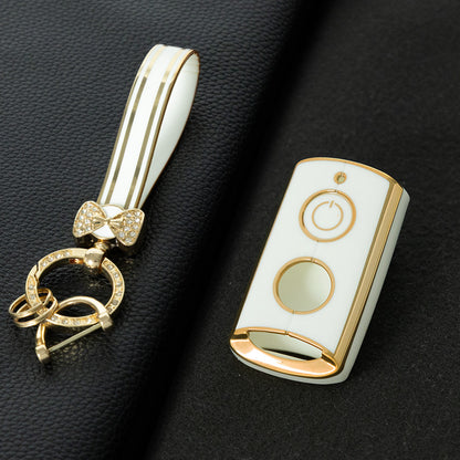 YAA1T1 White-Gold Plating Car Key Cover Remote Key Shell for Y-AMAHA XMAX X-MAX 400 NVX AEROX QBIX 125 155 250 300 400 2015 2016 2017 2018 2019 2020 Key Case Cover