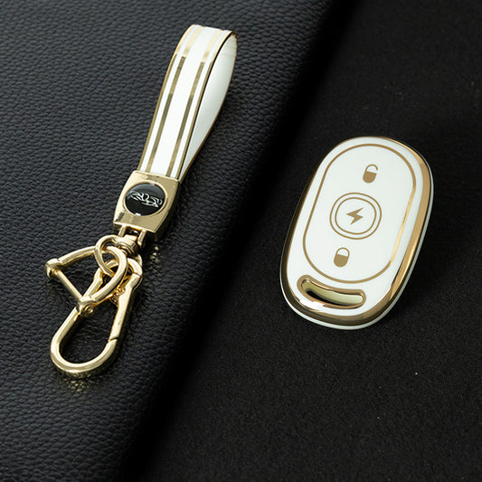 AAB2T1 White-Gold Plating Car Key Cover For Aima Luna Bubble Universal Electric Bicycle Car Key Accessories