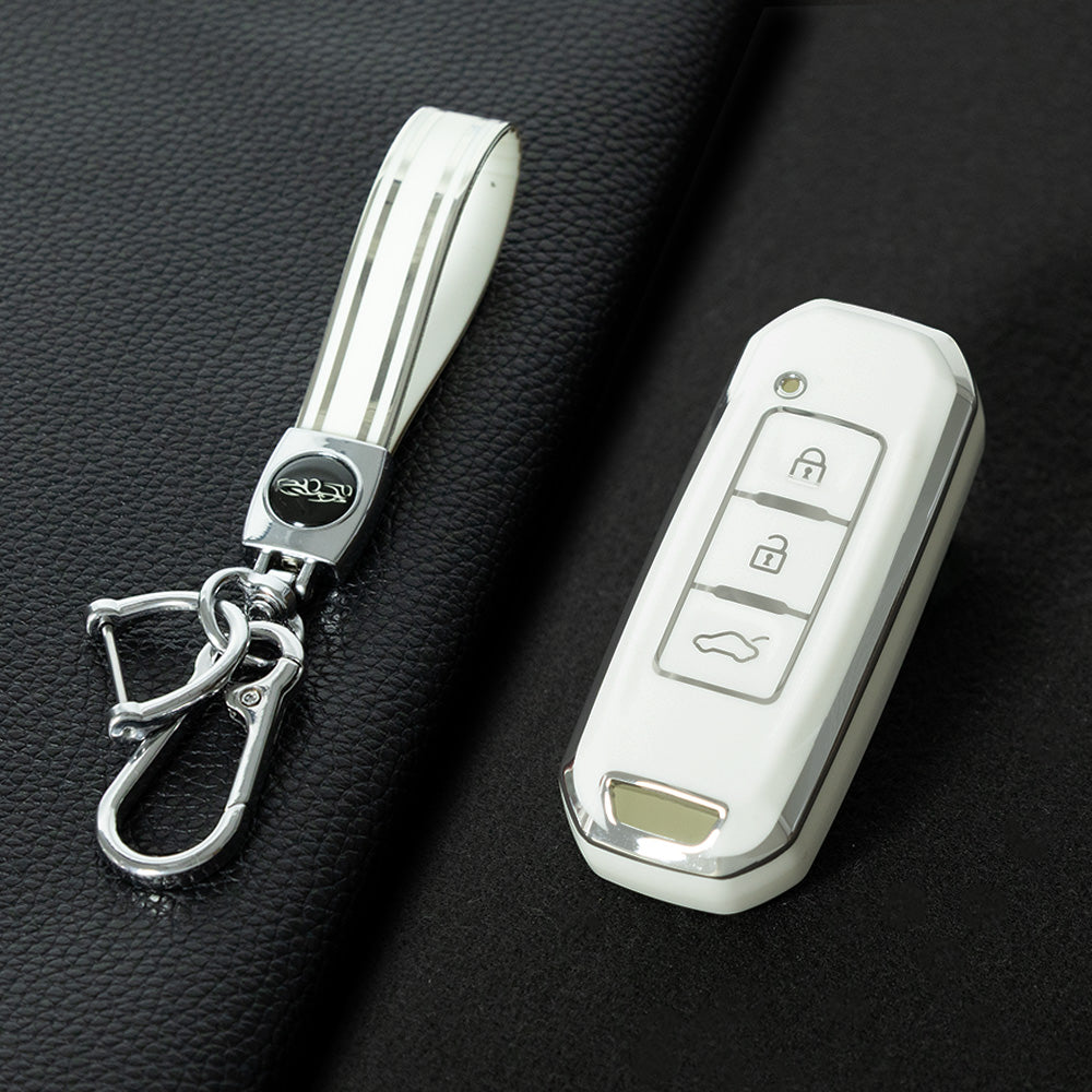 BAB1T1 White-Silver Plating Car Key Cover for Baojun 510 730 360 560 RS-5 530 630 Wuling Hongguang S Covers House Keys