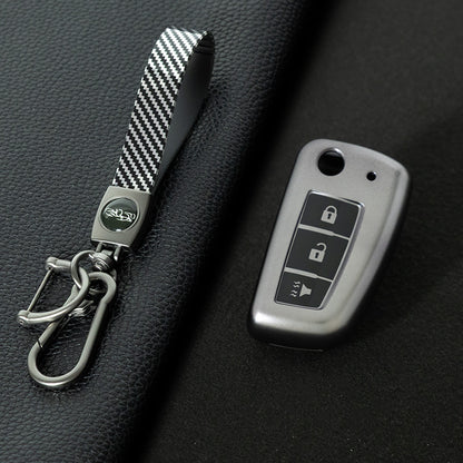 NIC3T1 Black-Metal Gray Plating TPU Car Key Case Cover for Nissan X-Trail Qashqai J11 Juke Murano Micra Tiida Maxima Altima Kicks