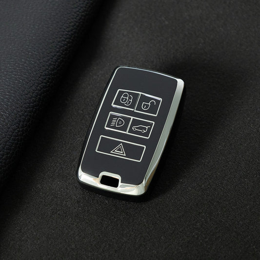 LAB1T1 Black-Silver Plating New Tpu Car Key Case Remote Control Protector Cover for Land Rover Range Rover Sport Evoque Velar Discovery 5 2018 2019 2020