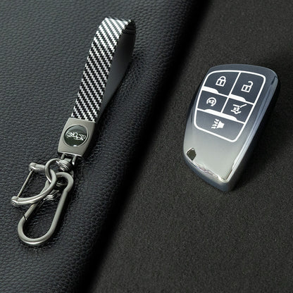 CEV3T1 Gradient Gray Car Key Cover Tpu Car Key Case Fob Cover Shell for Chevrolet Tahoe Suburban for GMC Yukon for Buick ENVISION S Plus Avenir 2020 2021 2022 2023