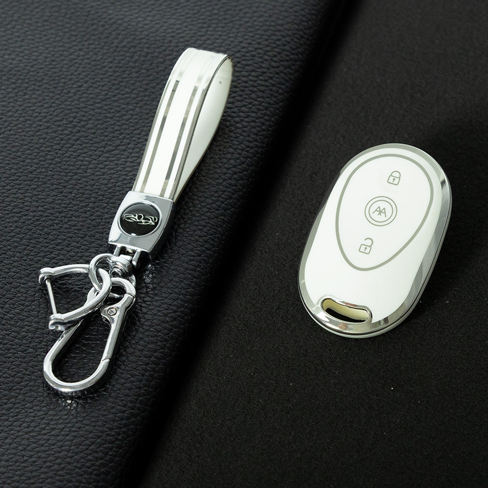 AAC1T1 White-Silver Plating Car Key Cover For Aima Luna Bubble Universal Electric Bicycle Car Key Accessories