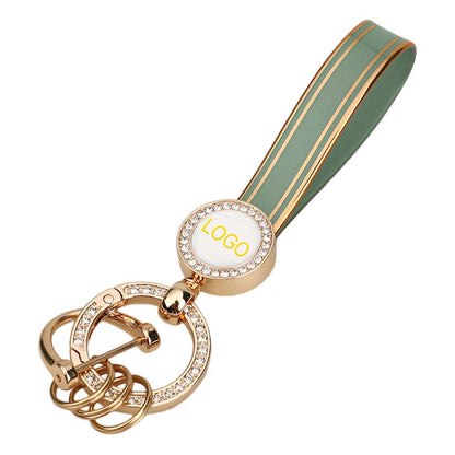 Fashionable Diamonds TPU Car Keychain with Three Ring Key Fob Holder Accessories and Custom Logo