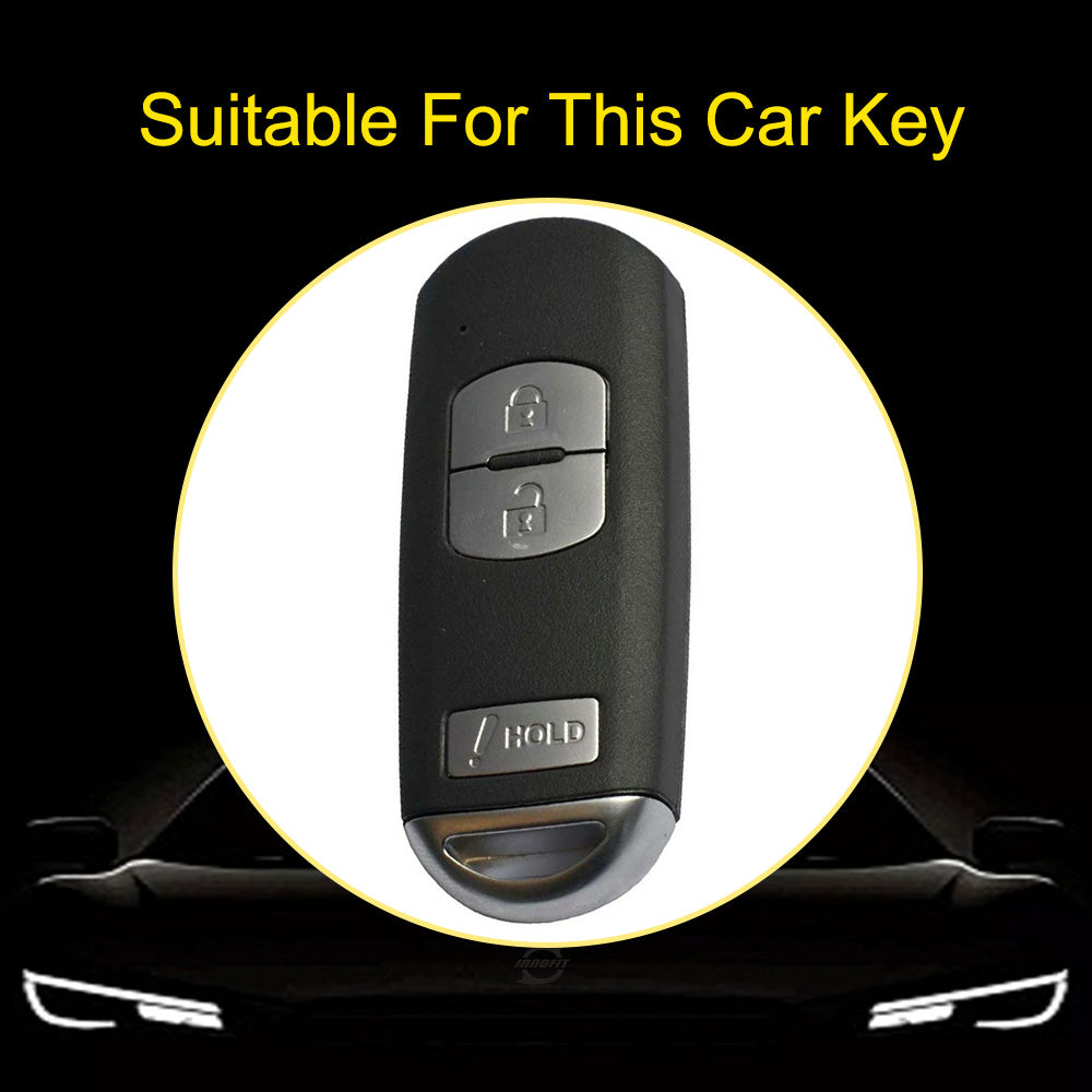 MAB4T1 White-Gold Plating TPU Car Key Cover Quality Smart Key Fob Cover for Mazda 3 5 6 CX-5 CX-7 CX-9 MX-5 RX-8Atenza Demio Miata