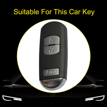 MAB4T1 White-Gold Plating TPU Car Key Cover Quality Smart Key Fob Cover for Mazda 3 5 6 CX-5 CX-7 CX-9 MX-5 RX-8Atenza Demio Miata