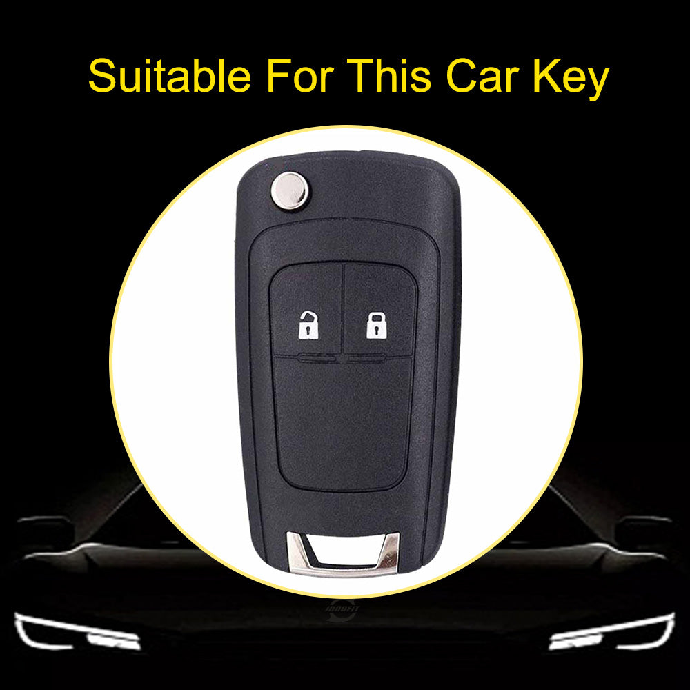 BUE4T1 Black-Silver Plating TPU Car Key Case Cover for Chevrolet Malibu Buick Excelle XT GT Lacrosse Encore