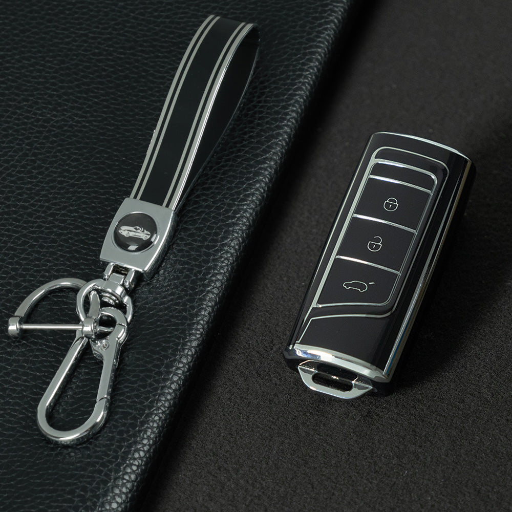 TRG1T1 Black-Silver Plating TPU Car Key Cover for Trumpchi GS3 GS4 GA3 GA4 GA8