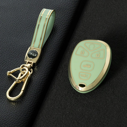CEP2T1 Green-Gold Plating Car Key Cover Case for Chevrolet 5 Button
