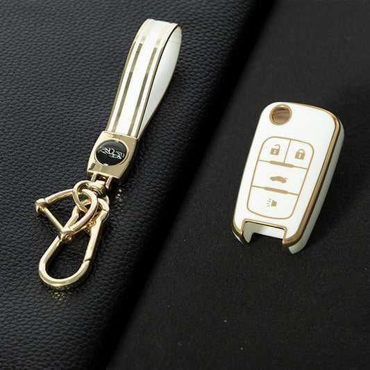 CED2T1 Black-Gold Plating Hot Sale TPU Car Key Case for Chevrolet Cruze AVEO Excelle BUICK XTG Car Key Shell Cover