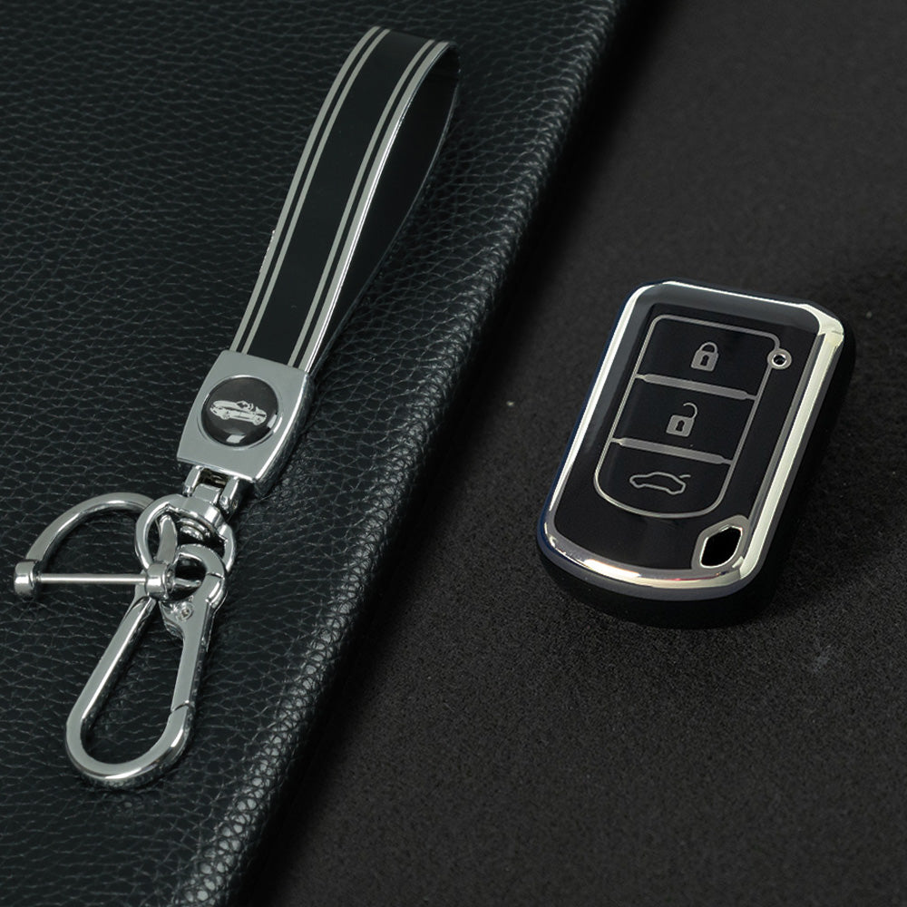MIG1T1 Black-Silver Plating TPU Car Key  Cover for Mitsubishi Kit Mitsubishi Outlander ASX Lansergo Lansergo Lansergo Pajero Yige