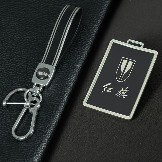 HNE1T1 Black-Silver Plating TPU Car Key Case Cover Applicable to Hongqi H5 card key cover, 23 models, H9, HS7, H7 buckle, EQM5E-HS3