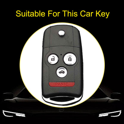 HOE3T1 Black-Silver Plating TPU Car Key Case Cover for Honda for Acura TL TSX ZDX RSX 2 Button