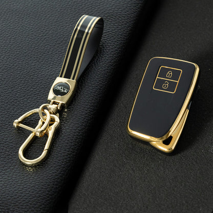 LEA2T1 Black-Gold Plating TPU Car Key Case Cover for LEXUS ES200 RX200T IS CT GS NX200 RX300 LX