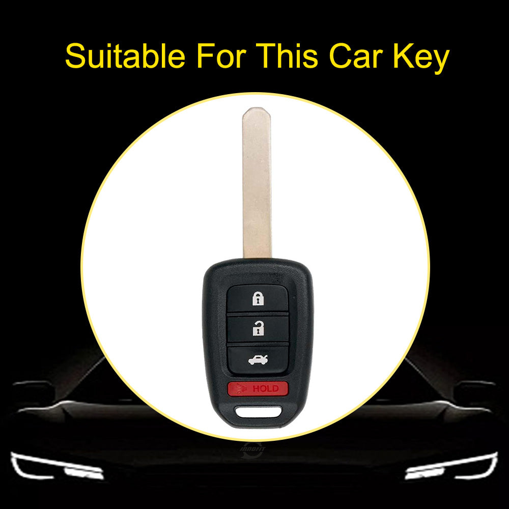 HOM3T1 White-Silver Plating Car Key Cover For Honda Smart Car Key Fob Cover Holder for Accord Civic Passport Pilot Odyssey Ridline HRV CRV-Key Accessories