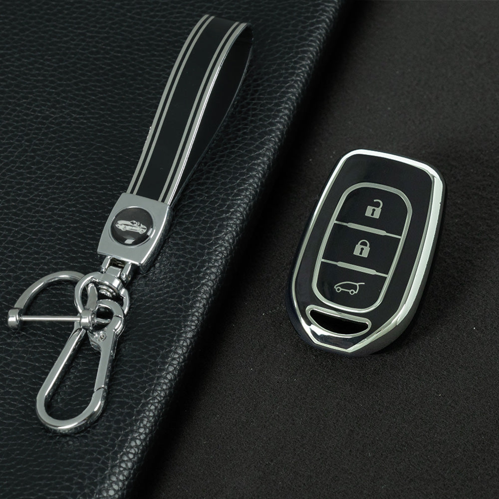 REC1T1 Black-Silver Plating 3button Soft TPU Car Remote Key Cover Case for Renault Kwid Traffic Symbol Dacia Sandero Logan Duster 2016 - 2018