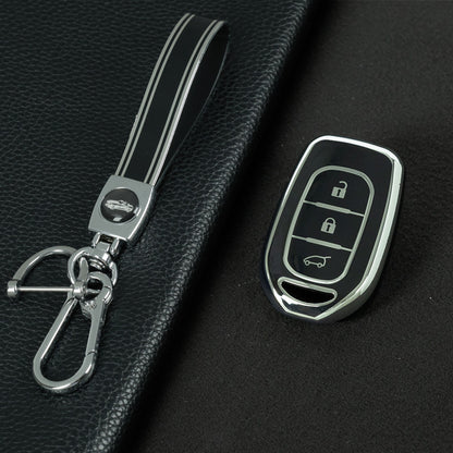 REC1T1 Black-Silver Plating 3button Soft TPU Car Remote Key Cover Case for Renault Kwid Traffic Symbol Dacia Sandero Logan Duster 2016 - 2018