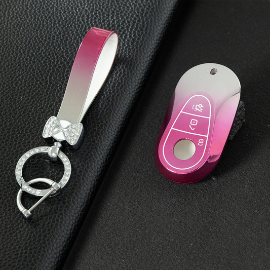 MEA1T1 Gradient Pink TPU Car Key Case Cover for Mercedes Benz Maybach New C200L C260L S400L S450L
