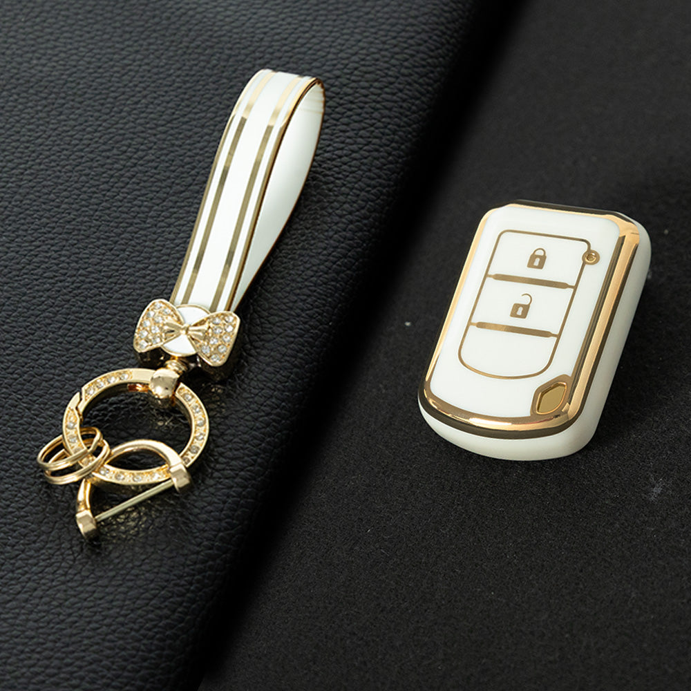 MIG2T1 White-Gold Plating TPU Car Key  Cover for Mitsubishi Kit Mitsubishi Outlander ASX Lansergo Lansergo Lansergo Pajero Yige