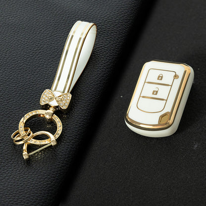 MIG2T1 White-Gold Plating TPU Car Key  Cover for Mitsubishi Kit Mitsubishi Outlander ASX Lansergo Lansergo Lansergo Pajero Yige