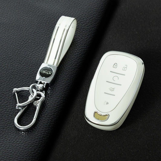 CEA3T1 White-Silver Plating Car Key Cover for Chevrolet Holden Malibu XL Camaro Pioneer Wear Resisting Smart Auto