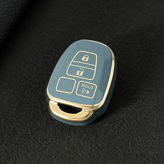 TOP1T1 Granny Grey-Gold Plating TPU Car Key Cover Case for Toyota Corolla Camry Prado Highlander Auto Key case for Toyota 3 Buttons Key