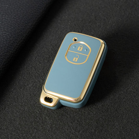 TOG2T1 Granny Grey-Gold Plating Car Key Cover Soft TPU Car Key Case Cover for Toyota Camry Highlander Crown Prado Land Cruiser Vitz Prius Corolla Accessories