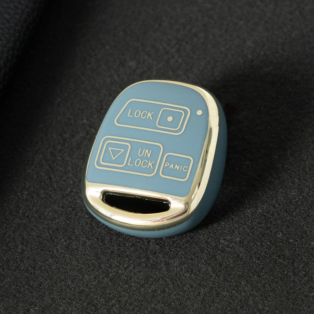 TON3T1 Granny Grey-Gold Plating TPU Car Key Case for TOYOTA CAMRY RAV4 Corolla PRADO YARIS Tarago for LEXUS