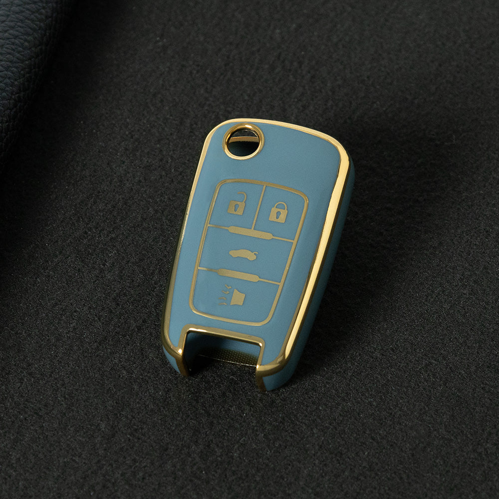 CED2T1 Granny Grey-Gold Plating Hot Sale TPU Car Key Case for Chevrolet Cruze AVEO Excelle BUICK XTG Car Key Shell Cover