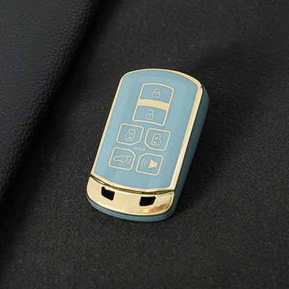 TOL1T1 Granny Grey-Gold Plating TPU Car Key Cover Case for Toyota Avalon camry COROLLA RAV4 Grand Highlander