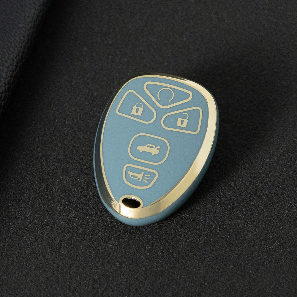CEP2T1 Granny Grey-Gold Plating Car Key Cover Case for Chevrolet 5 Button