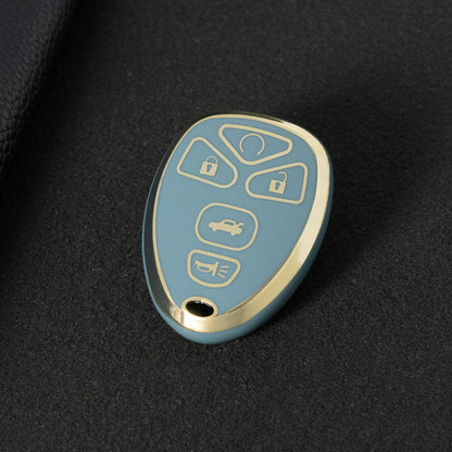 CEP2T1 Granny Grey-Gold Plating Car Key Cover Case for Chevrolet 5 Button