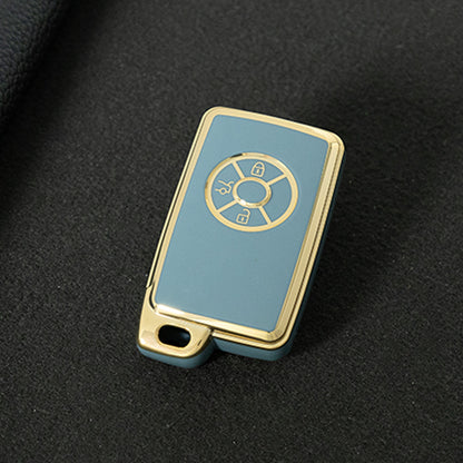 TOO1T1 Granny Grey-Gold Plating TPU Car Key Case Cover for Toyota Reizhi RAV4 Overlord Previa Latest Designs Car Supplies