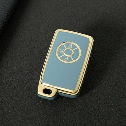 TOO1T1 Granny Grey-Gold Plating TPU Car Key Case Cover for Toyota Reizhi RAV4 Overlord Previa Latest Designs Car Supplies