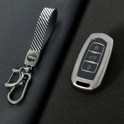 GEA1T1 Black-Metal Gray Plating Car Key Cover For Geely Auto GL New Emgrand GS Car Key Pack S1 Boyue X3 Yuanjing X6 Borui Binrui Buckle Shell keychain