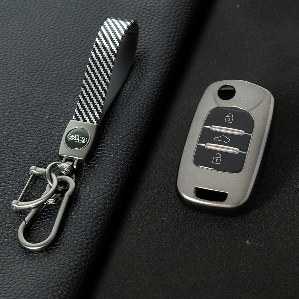 WUA1T1 Black-Metal Gray Plating Car Key Cover For Wuling S1 Baojun 730 510 560 310 630 310W Car Key Cover Case Bag Protector